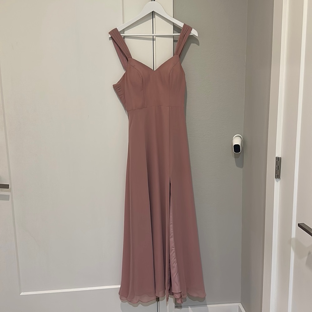 Azazie bridesmaids dress in the color Dusty Rose